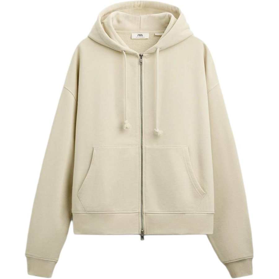 ZARA Sweatshirts Men's Brown Hooded Moderate Other