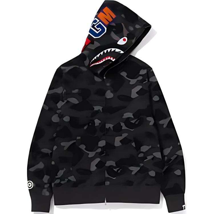 A BATHING APE Bape Color Camo Shark Wide Fit Full Zip Double Hoodie