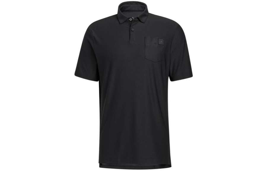 Adidas Adidas Polo Shirts Men's Black Polo Collar Moderate Straight Fit