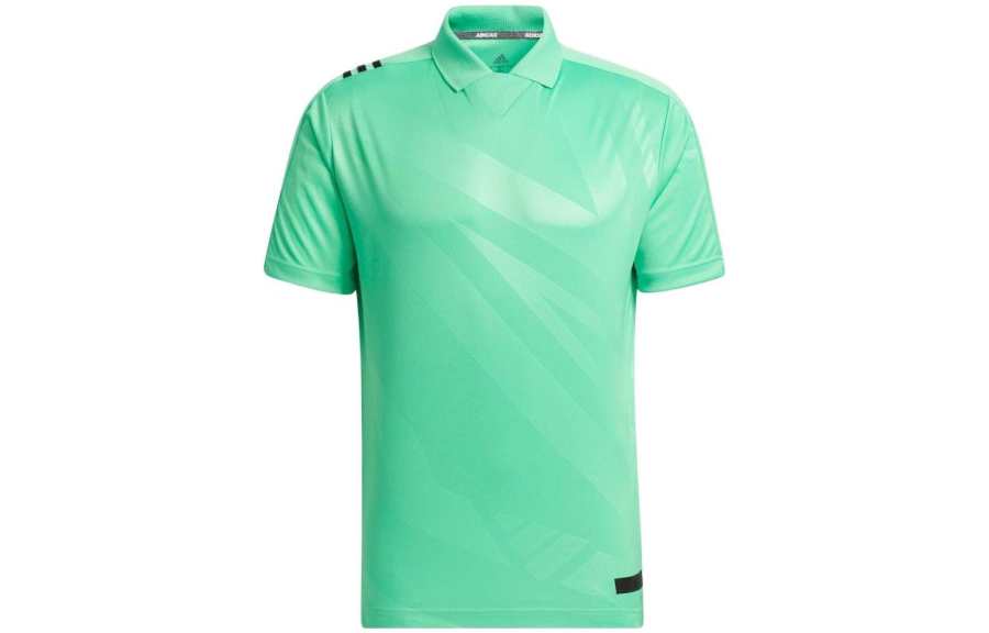 Adidas Adidas Polo Shirts Men's Green Polo Collar Moderate Straight Fit