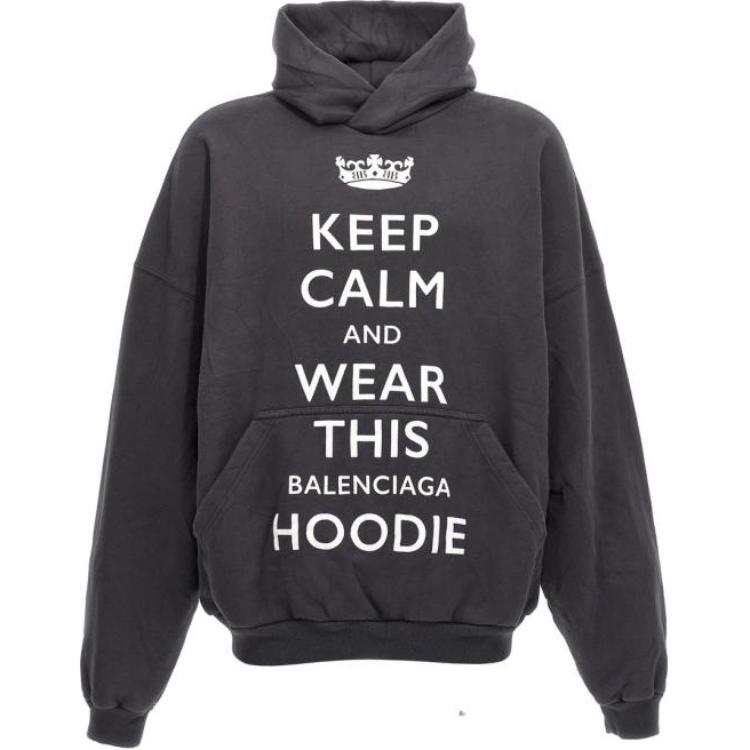 Balenciaga Keep Calm Printed Oversized Hoodie