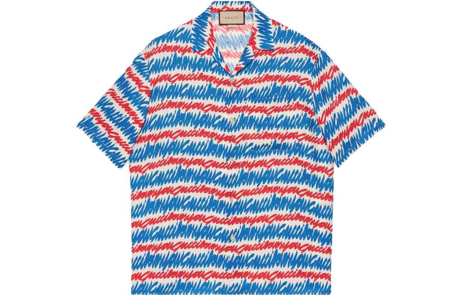 GUCCI Shirts Men's Multicolor Cuban Collar Moderate Other