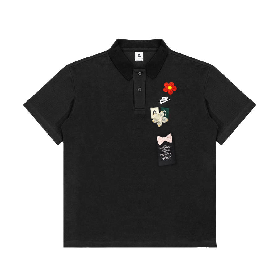 Nike Nike Polo Shirts Unisex Black Polo Collar Moderate Straight Fit