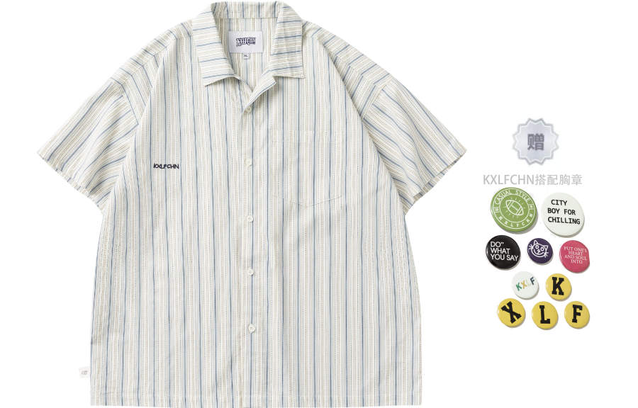 KXLFCHN Shirts Unisex Cuban Collar Moderate Shirt