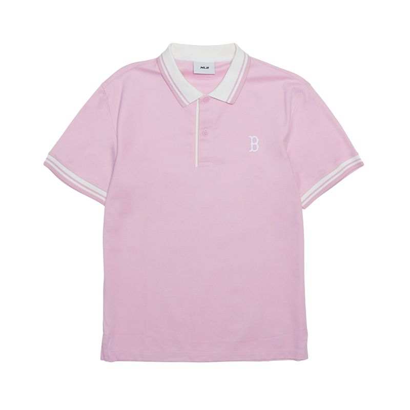 MLB Boston Red Sox Polo Shirt Unisex Hemp Pink