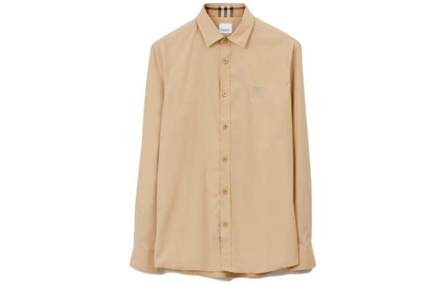 Burberry 【Previous Season】logo-embroidered long-sleeve shirt