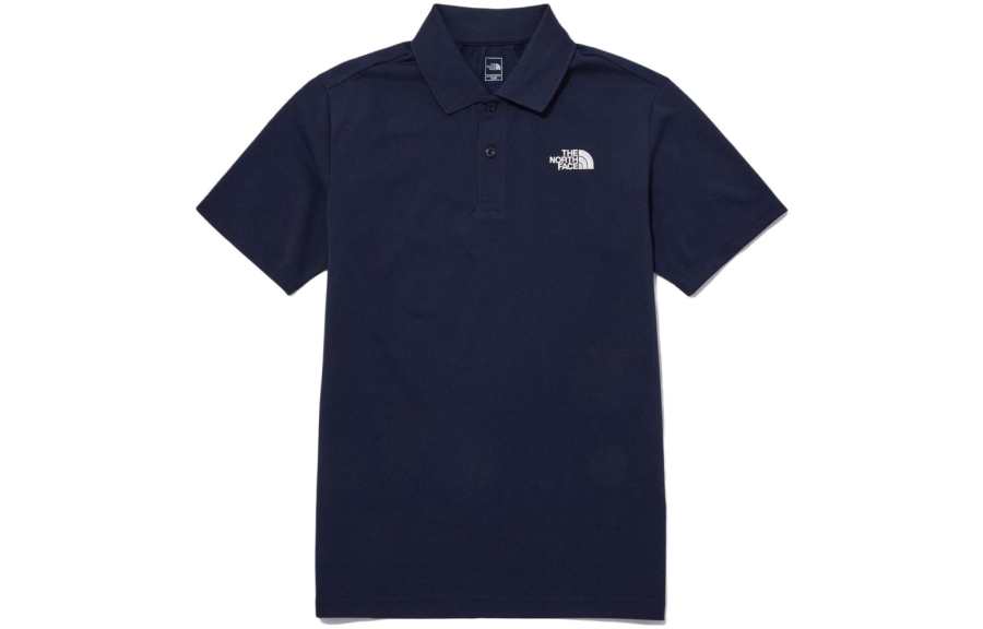 THE NORTH FACE Polo Shirts Men's Marine Blue Polo Collar Moderate Straight Fit