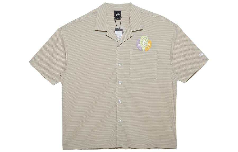New Era Shirts Unisex Light Brown Lapel Moderate Shirt