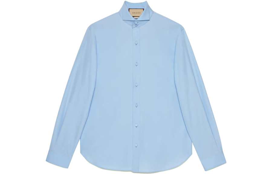 GUCCI GUCCI Shirts Men's Blue Lapel Moderate Other