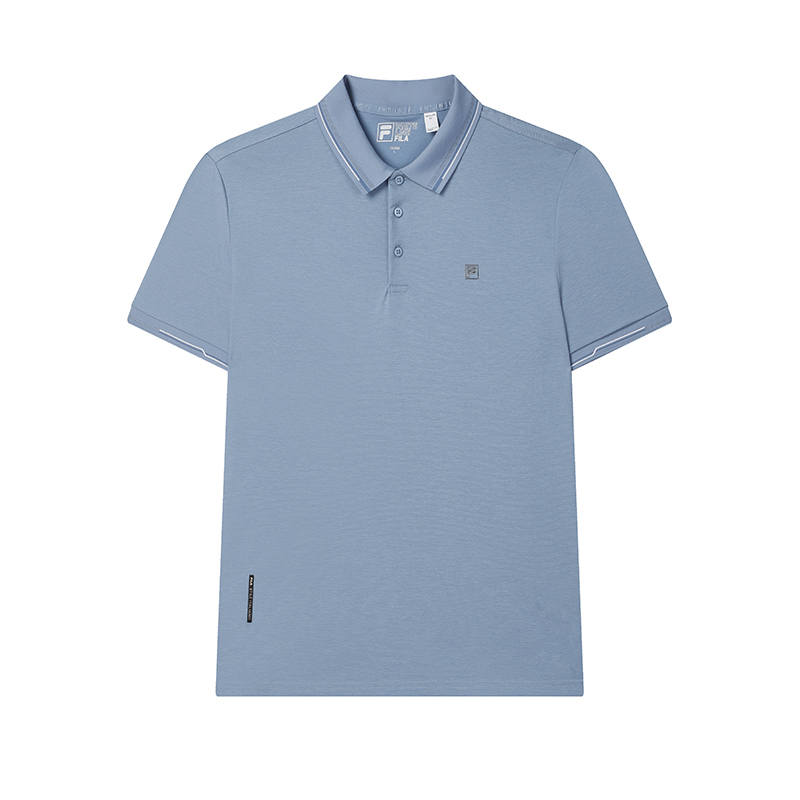 FILA WHITE Polo Shirts Men's Amiable Blue Moderate Straight Fit