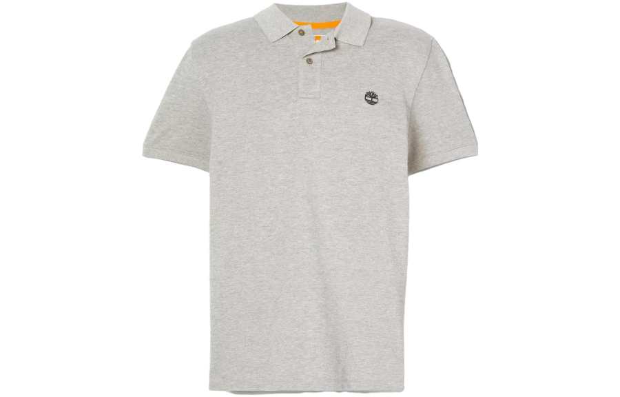 Timberland Polo Shirts Men's Gray Polo Collar Moderate Straight Fit