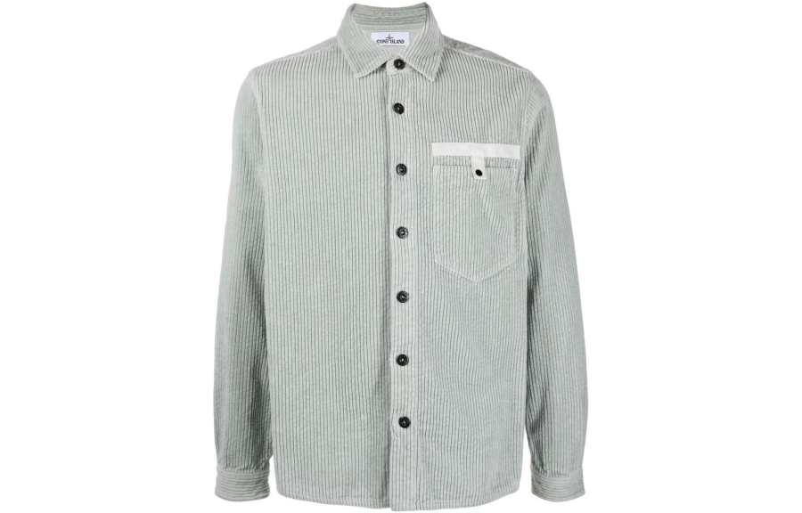 STONE ISLAND Shirts Men's Cyan Lapel Moderate Other