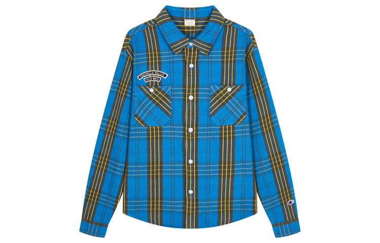 Champion Plaid Long Sleeved Shirt Japan Version Unisex