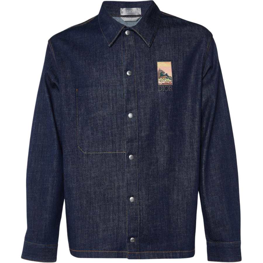 DIOR DIOR Shirts Men's Blue Lapel Moderate Other
