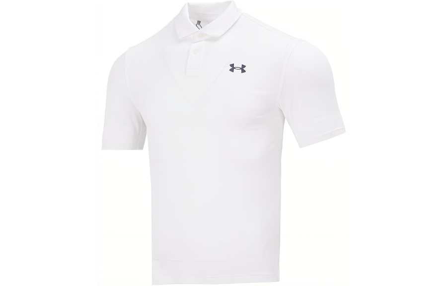 Under Armour Polo Shirts Men's White Polo Collar Moderate Straight Fit