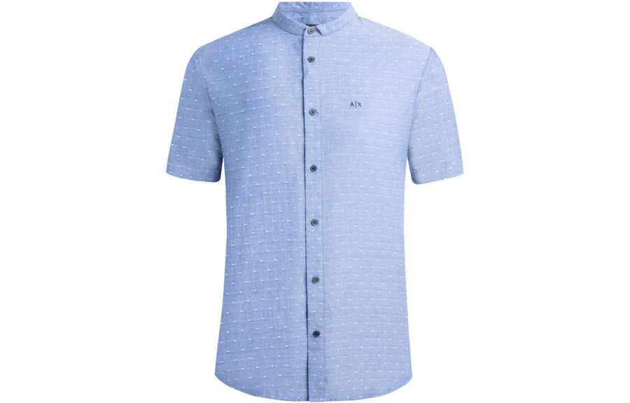 ARMANI EXCHANGE Shirts Men's Blue Crew Neck Moderate Other