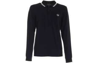 FRED PERRY Polo Shirts Men's Black Polo Collar Moderate Straight Fit