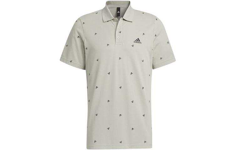 Adidas Adidas Polo Shirts Men's Gray Polo Collar Moderate Straight Fit