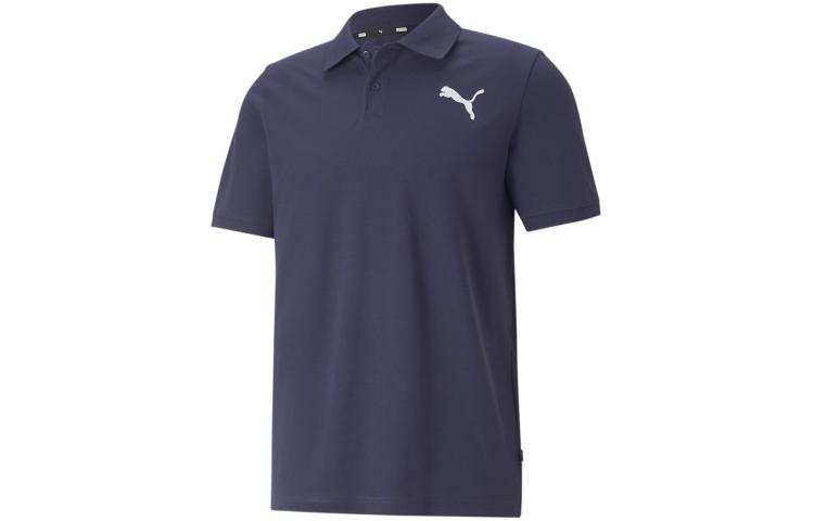 PUMA Polo Shirts Men's Blue Polo Collar Moderate Straight Fit