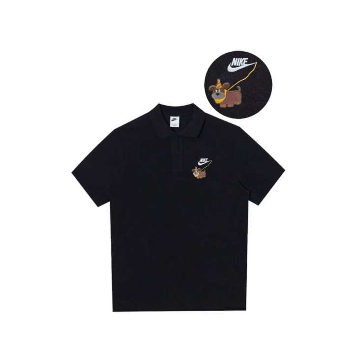 Nike Nike Polo Shirts Unisex Black Polo Collar Moderate Straight Fit
