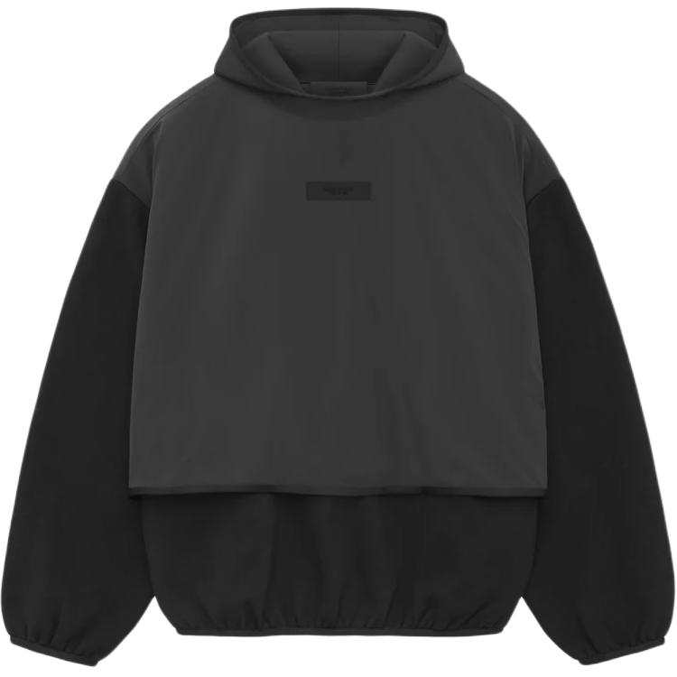 Fear Of God Essentials front logo patch panelled hoodie