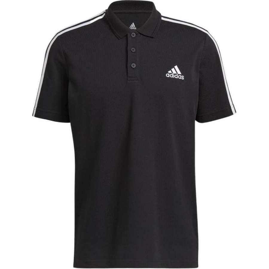 Adidas Adidas Polo Shirts Men's Black Polo Collar Moderate Straight Fit