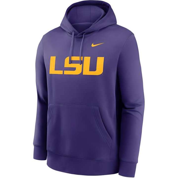 Nike Nike Lsu Tigers Primetime Evergreen Club Primary Logo Men's Nike College Pullover Hoodie
