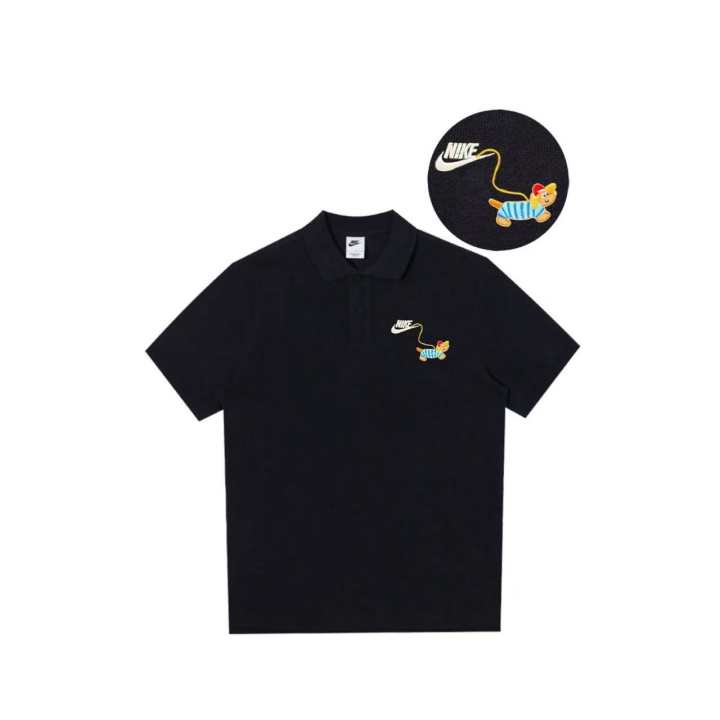 Nike Nike Polo Shirts Unisex Black Polo Collar Moderate Straight Fit