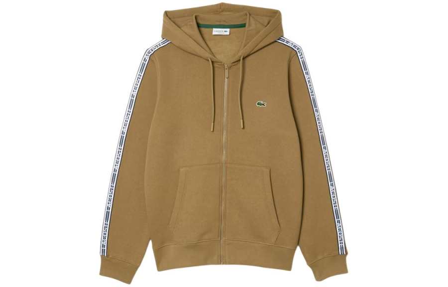 LACOSTE LACOSTE Sweatshirts Men's Brown Hooded Moderate Regular