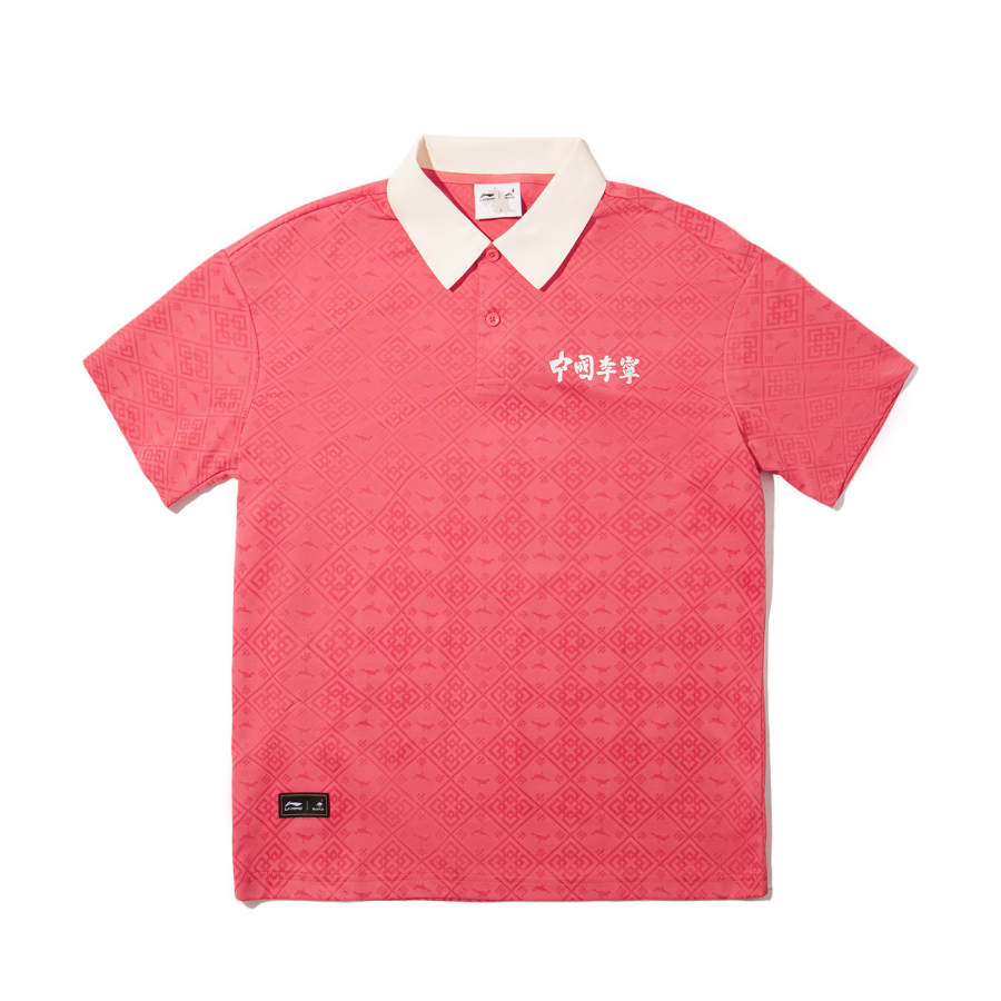 Li-Ning Li Ning x Staple Polo Shirt Men's Bright Orange Red/Poppy Red/Ecru