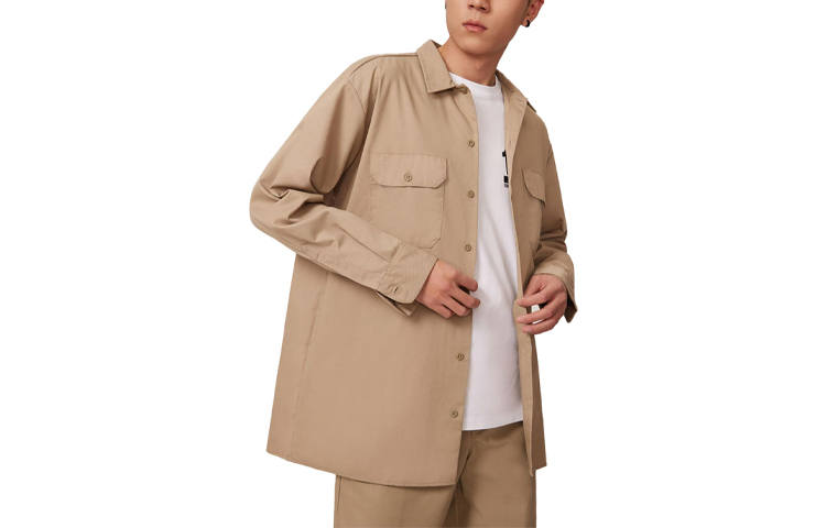 Dickies SS23 Shirts Men's Khaki Lapel Moderate Workwear