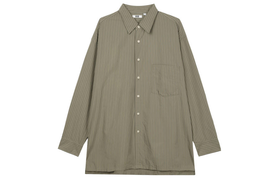UNIQLO Shirts Men's Olive Green Lapel Moderate Other