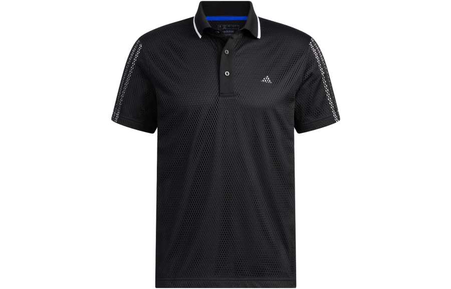 Adidas Adidas Polo Shirts Men's Black Polo Collar Moderate Straight Fit