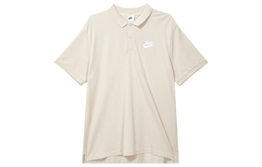 Nike Nike Polo Shirts Men's Beige Polo Collar Moderate Straight Fit