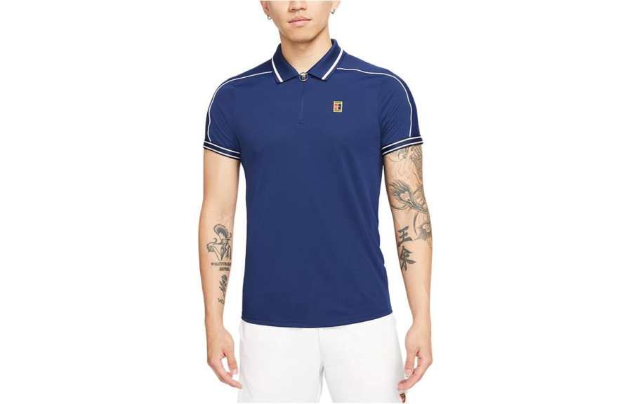 Nike Nike Polo Shirts Men's Blue Polo Collar Moderate Straight Fit