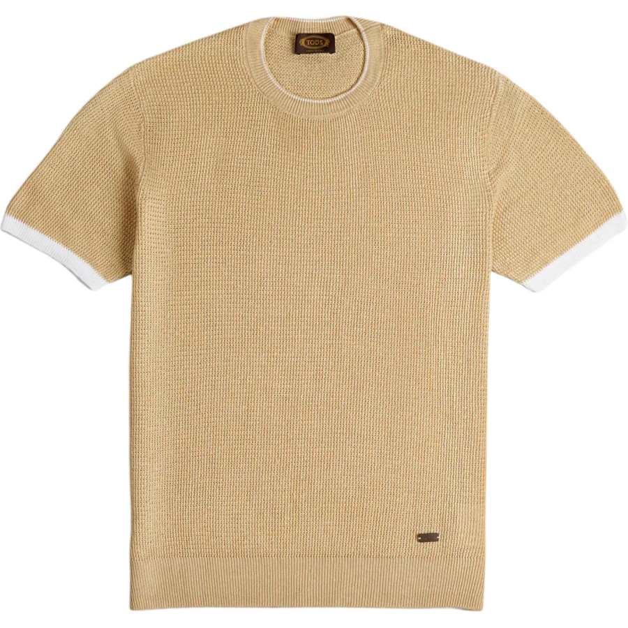 TOD'S T Shirts Men's Beige Crew Neck Moderate