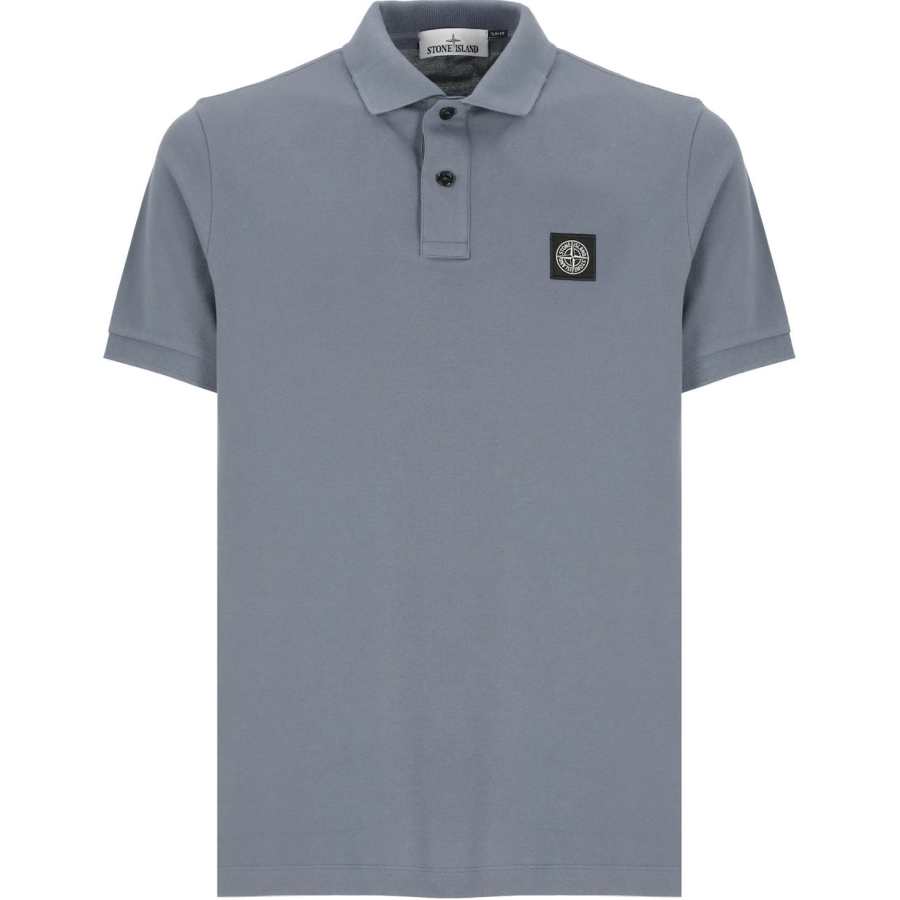STONE ISLAND Logo Patch Short Sleeved Polo Shirt