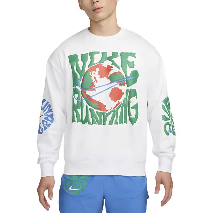 Nike Nike Dri Fit Running Energy Round Neck Sweatshirt Men's White