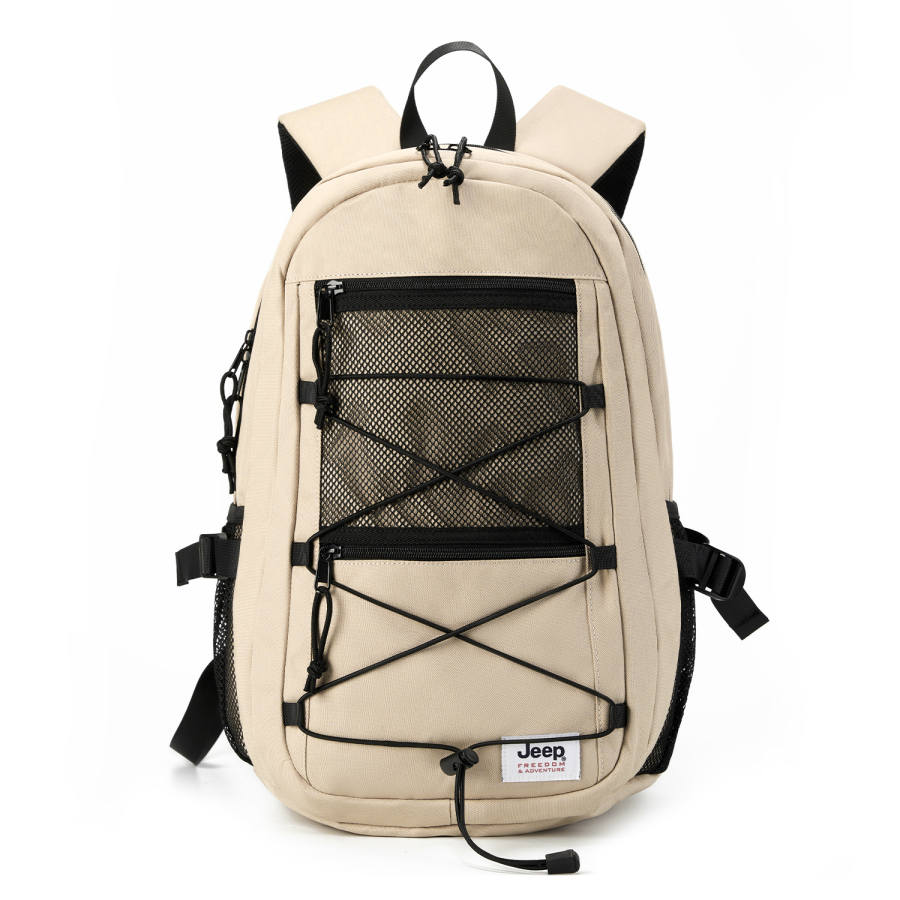 Jeep Nylon Commute Travel Versatile Laptop Bag Backpack, Regular Unisex Khaki/Gray/Black