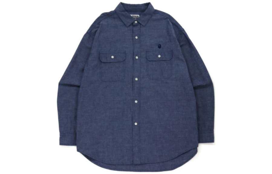 A BATHING APE Bape Chambray Loose Fit Shirt