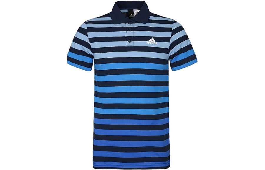 Adidas Adidas Polo Shirts Men's Blue Polo Collar Moderate Straight Fit