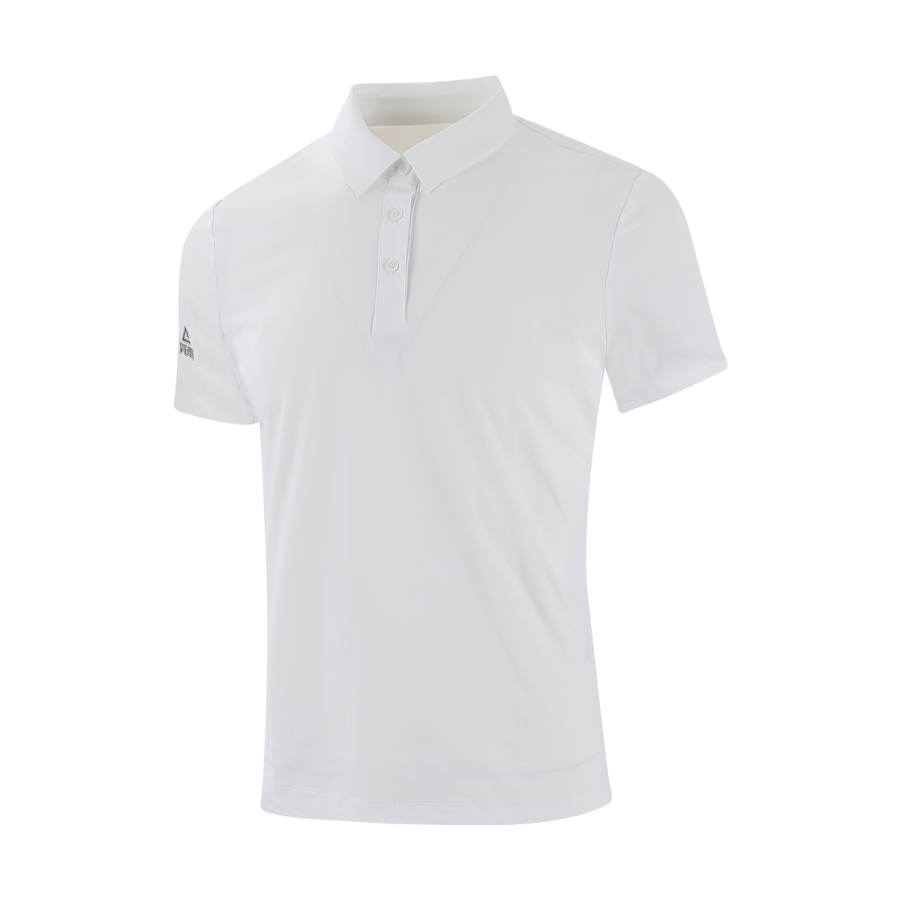PEAK Polo Shirts Men's White Polo Collar Moderate Straight Fit