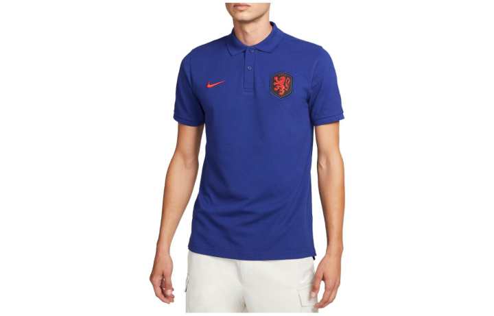 Nike Nike Polo Shirts Men's Blue Polo Collar Moderate Straight Fit