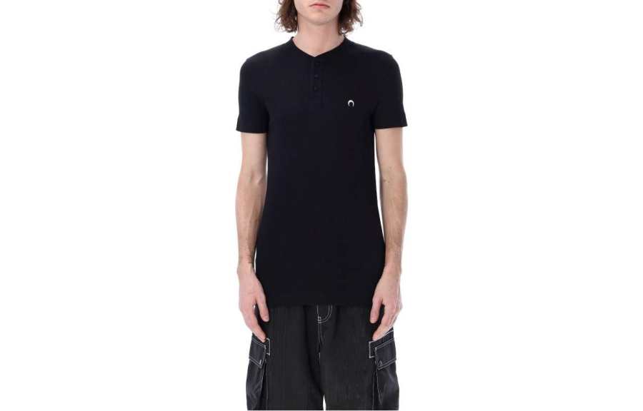 Marine Serre Polo Shirts Men's Black