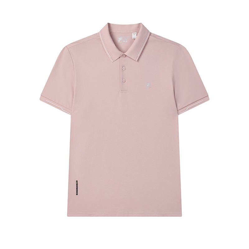 FILA WHITE Polo Shirt Men's Light Gray Pink
