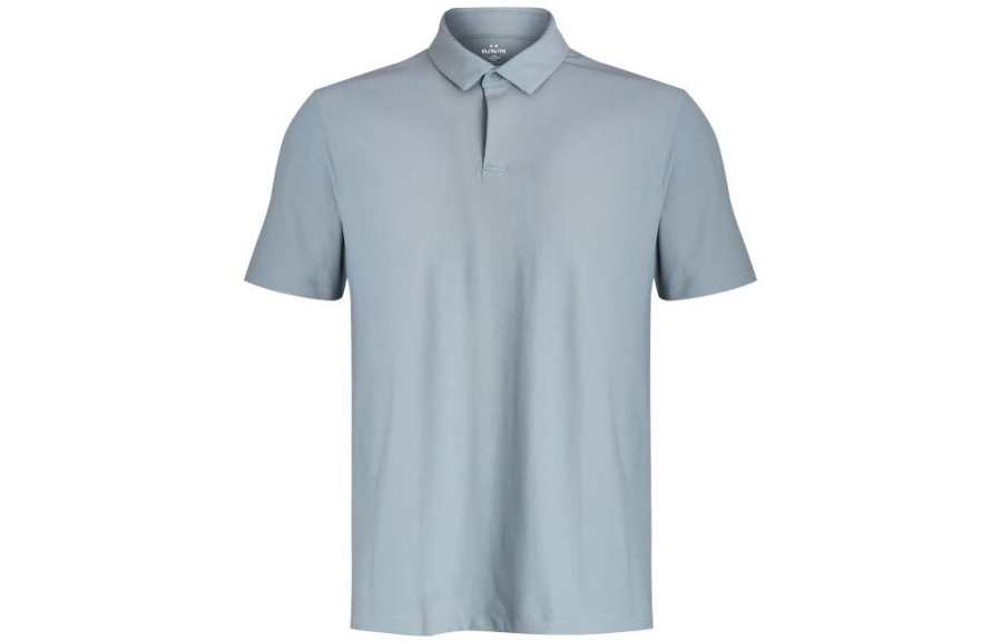 Under Armour Luxe Polo Shirts Men's Blue Polo Collar Moderate Straight Fit