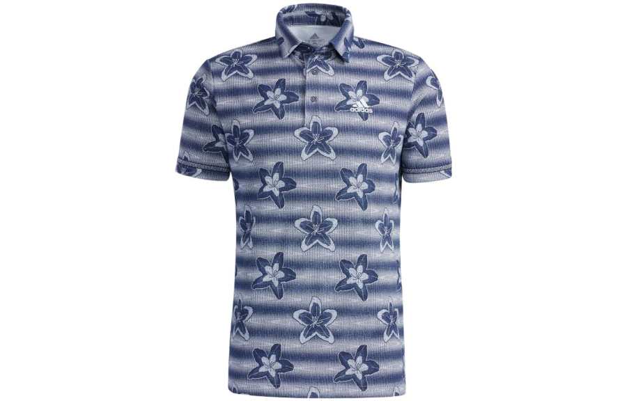 Adidas Adidas Polo Shirts Men's Blue Polo Collar Moderate Straight Fit