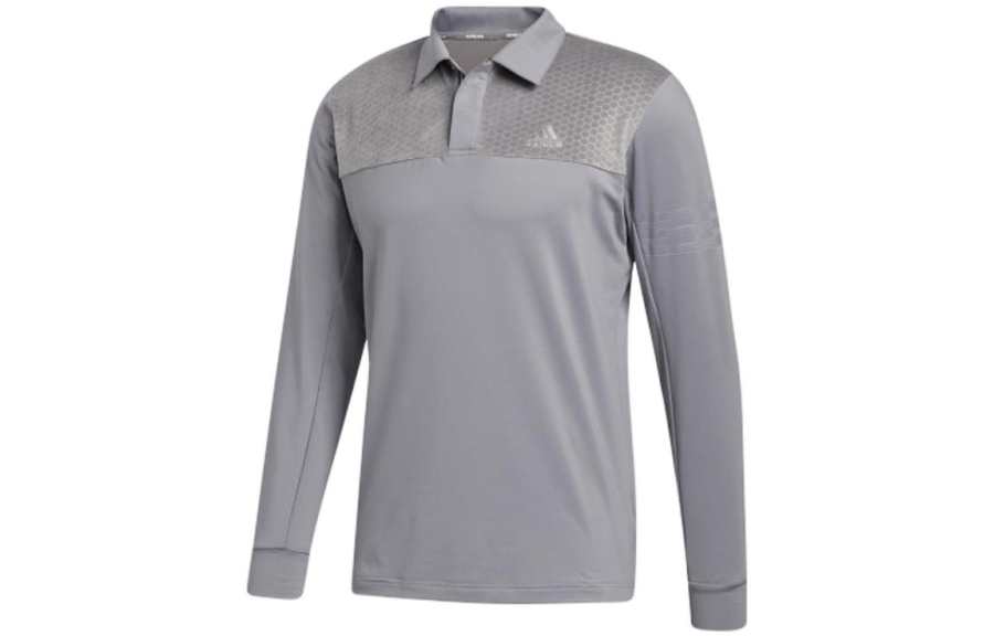 Adidas Adidas Polo Shirts Men's Gray Polo Collar Moderate Straight Fit