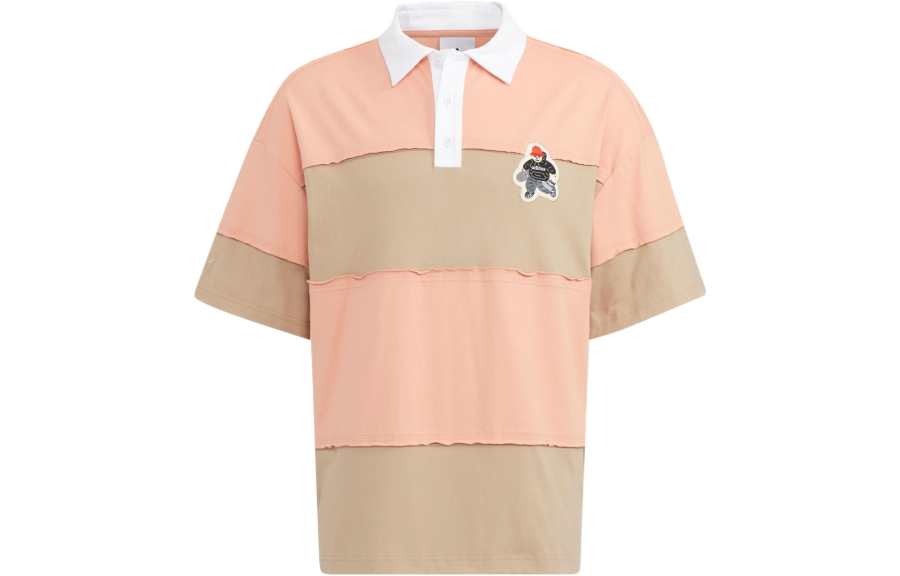 Adidas Originals CHARR MORITA Polo Shirts Unisex Pink Polo Collar Moderate Straight Fit