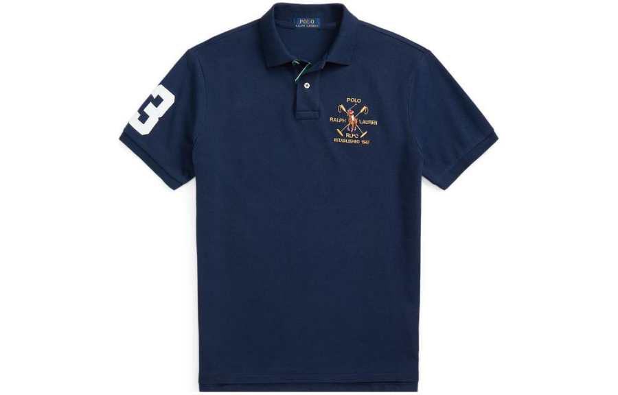 Polo Ralph Lauren Polo Shirt Custom Slim Fit Men's Marine Blue